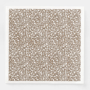 Chocolate Brown Leopard Print Paper Dinner Napkins