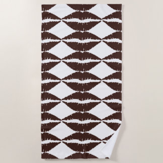 Chocolate Brown Lipstick Print Beach Towel