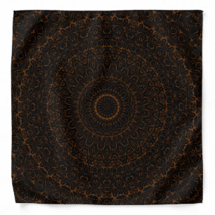 Chocolate Brown Mandala with Intricate Symmetry Bandana