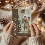 Chocolate Brown Modern Photo Christmas Holiday Card<br><div class="desc">Chocolate Brown Modern Photo Christmas Holiday Card</div>