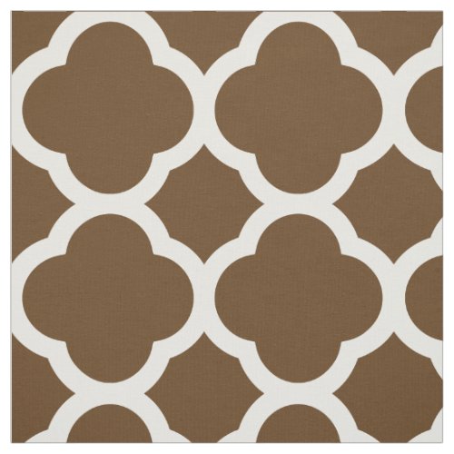 Chocolate Brown Modern Quatrefoil Large Scale Fabric