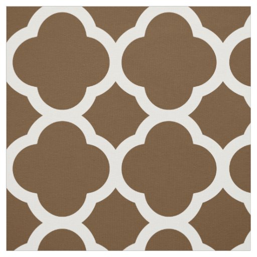 Chocolate Brown Modern Quatrefoil Large Scale Fabric
