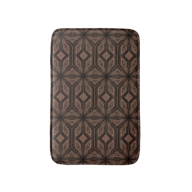 Chocolate Brown Mosaic Foam Bath Mat (Front Vertical)