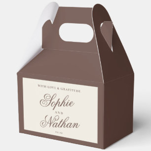 Chocolate Brown Old Money Wedding Favor Box
