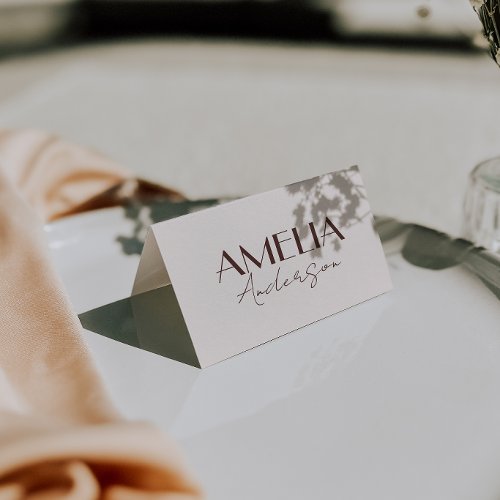 Chocolate Brown Old Money Wedding Place Cards