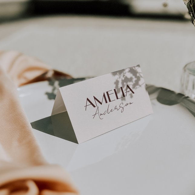 Chocolate Brown Old Money Wedding Place Cards (Creator Uploaded)