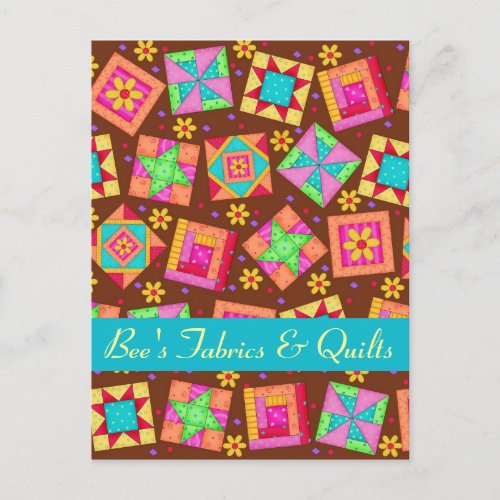 Chocolate Brown Patchwork Quilt Store Announcement