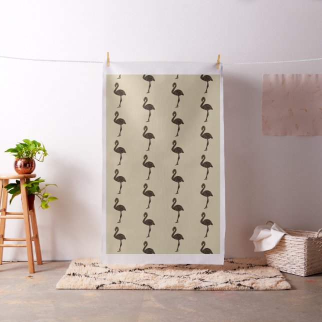 Chocolate Brown Patterned Flamingo Fabric (In Situ)