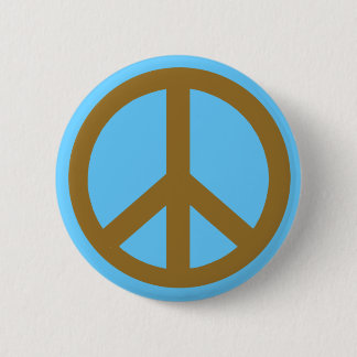 Chocolate Brown Peace Symbol Products Button