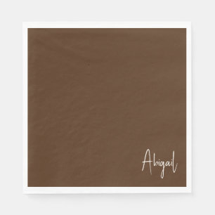 Chocolate Brown Personalized Shower Napkins