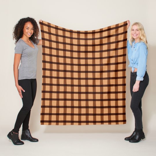 Chocolate Brown Plaid Pattern Fleece Blanket | Zazzle.com