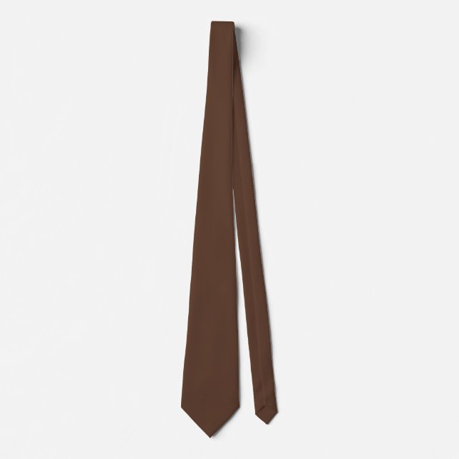Chocolate Brown Plain Solid Color Neck Tie (Front)