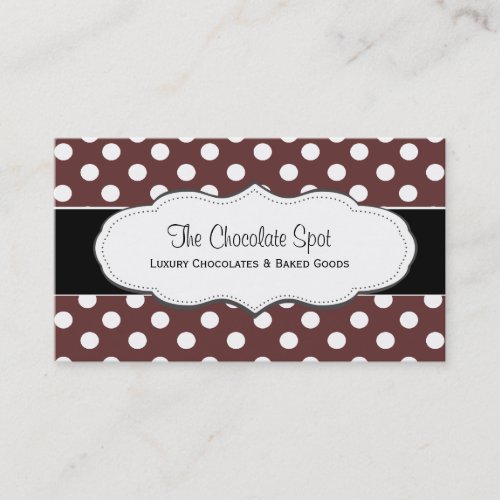 Chocolate Brown Polka Dot Business Cards