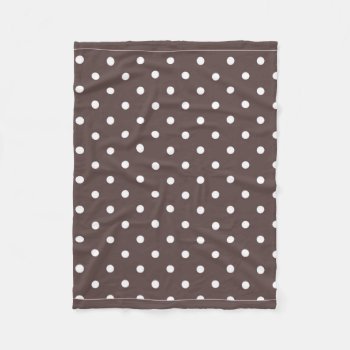 Chocolate Brown Polka Dot Fleece Blanket by LokisColors at Zazzle