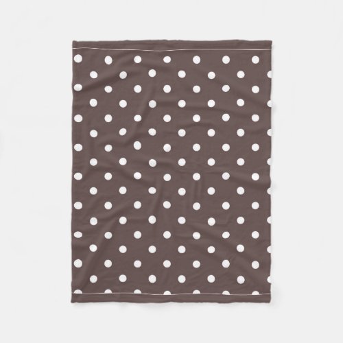 Chocolate Brown Polka Dot Fleece Blanket