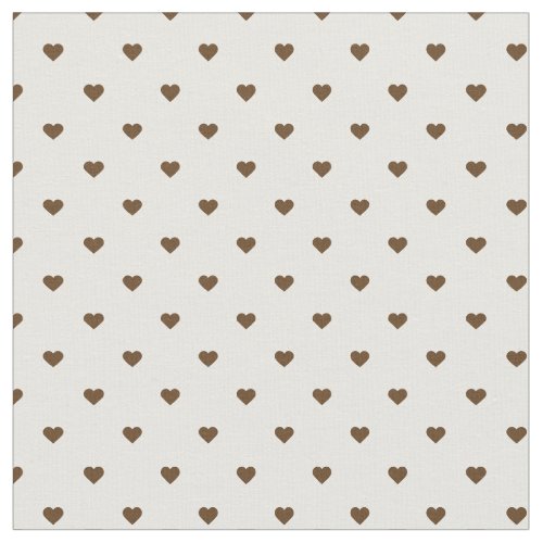 Chocolate Brown Polka Dot Hearts Fabric