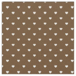 Chocolate Brown Polka Dot Hearts Fabric