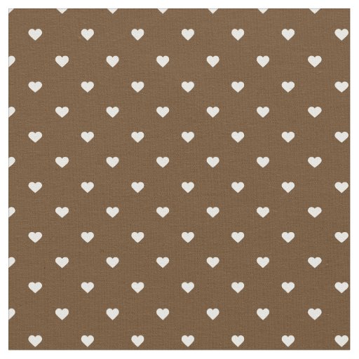 Chocolate Brown Polka Dot Hearts Fabric