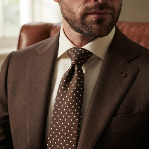 Chocolate Brown Polka Dot Neck Tie