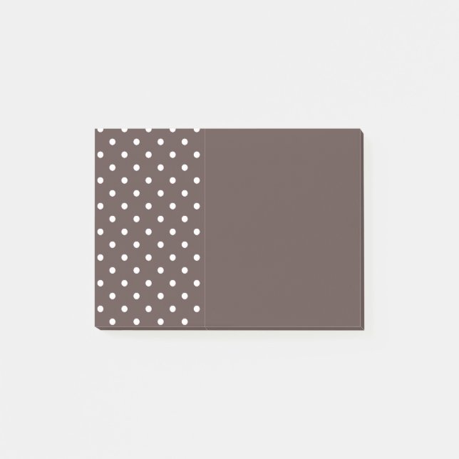 Chocolate Brown Polka Dot Post It Notes (Front)