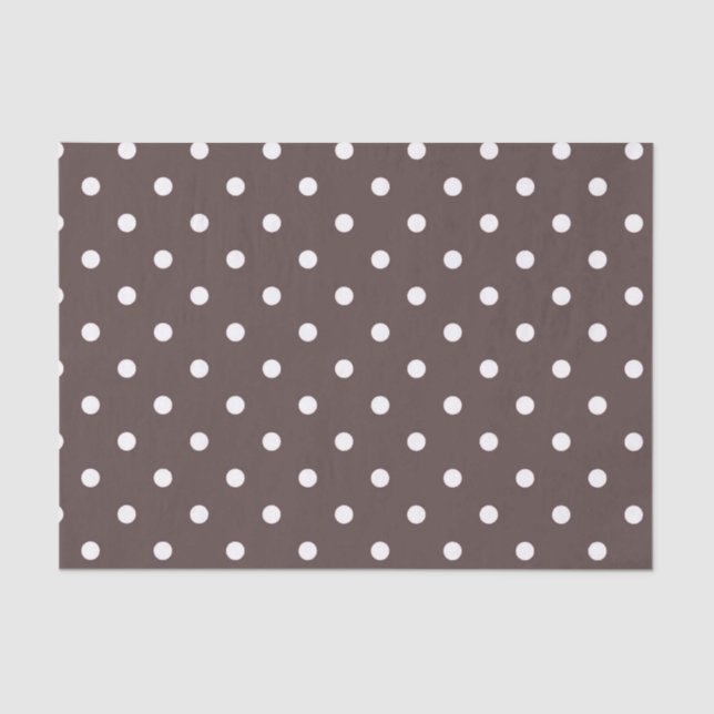 Chocolate Brown Polka Dot Tissue Paper (Front)