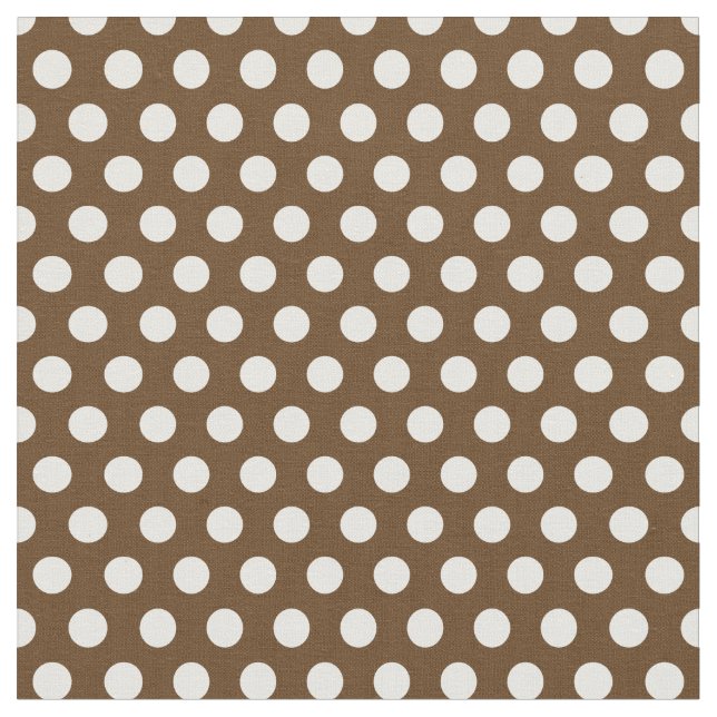 Chocolate Brown Polka Dots Fabric (Close Up)