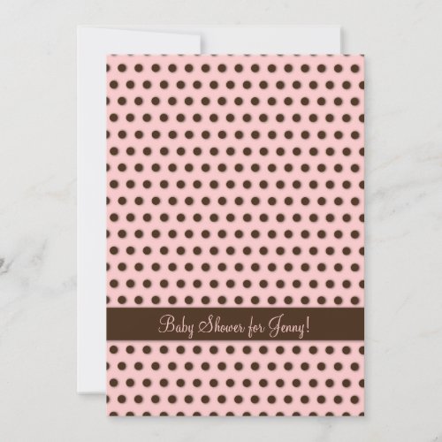 Chocolate Brown Polkadot Pattern Invitation