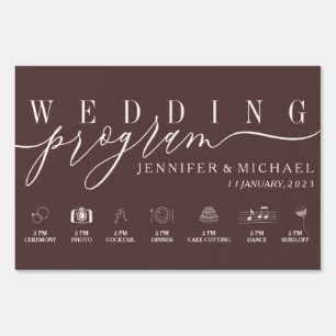Chocolate Brown Program Custom Icons Timeline Sign