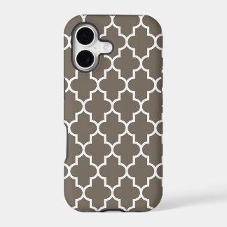 Chocolate Brown Quatrefoil iPhone 17 Case