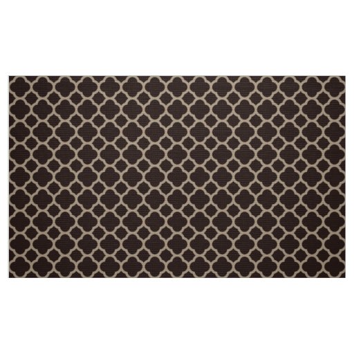 Chocolate Brown Quatrefoil Pattern Fabric