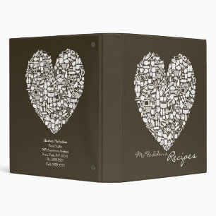 Chocolate Brown Recipe Portfolio Name Binder