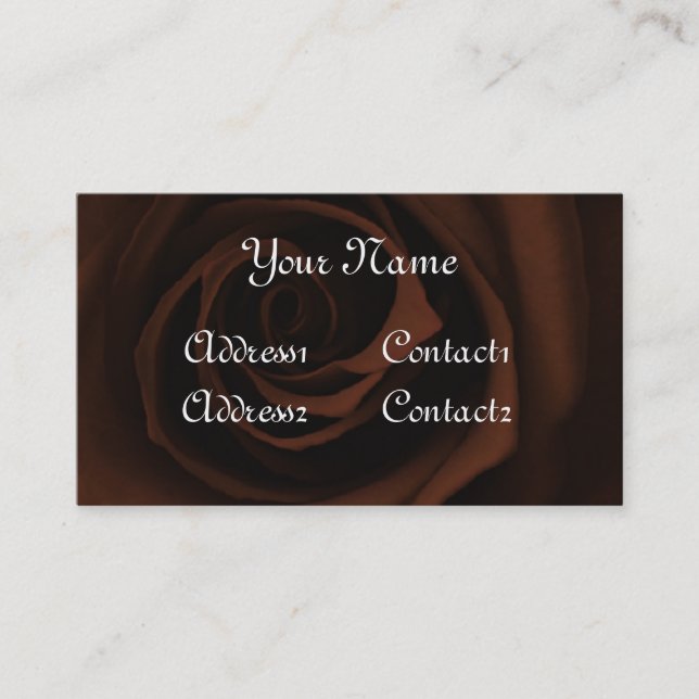 Chocolate Brown Rose Business Card (Front)
