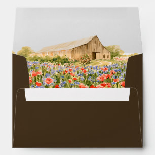 Chocolate Brown Script Wedding Return Address Envelope