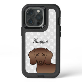Chocolate Brown Short Hair Dachshund Dog Design iPhone 13 Pro Case