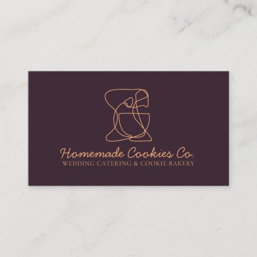 Chocolate Brown Simple Homemade Food Bakery Cook Business Card