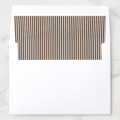 Chocolate Brown Striped Wedding Envelope Liner