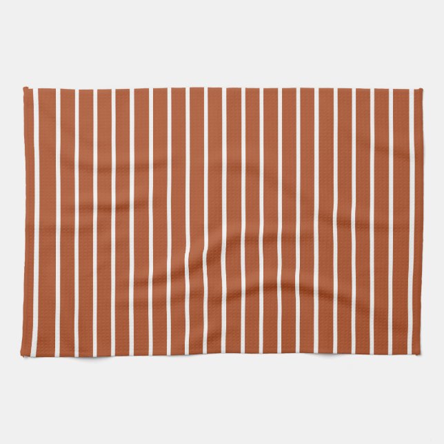 Chocolate Brown Stripes Design  Kitchen Towel (Horizontal)
