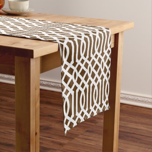 Chocolate Brown Trellis Short Table Runner