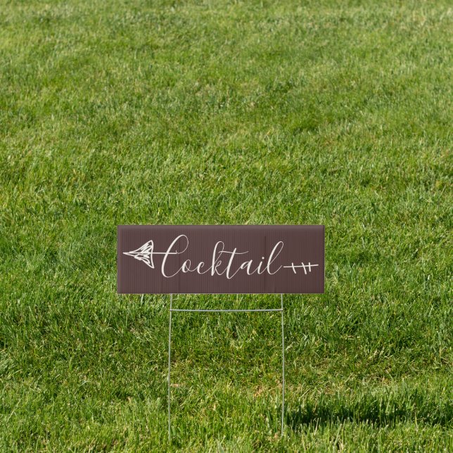 Chocolate Brown Way Arrow Direction cocktail Sign (Insitu)