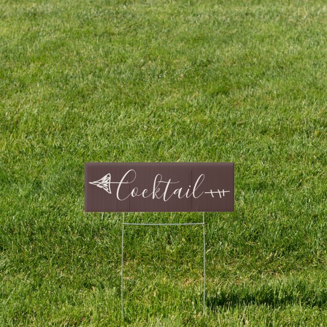 Chocolate Brown Way Arrow Direction cocktail Sign