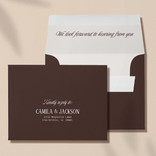 Chocolate Brown Wedding RSVP Envelope
