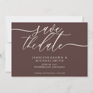 Chocolate Brown Wedding Save Date Photo Save The Date