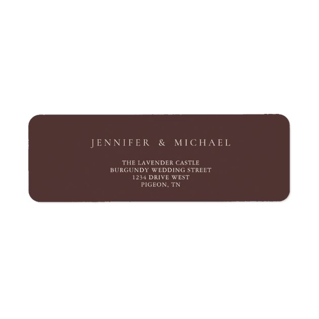 Chocolate Brown Weds Wedding mowing address Label