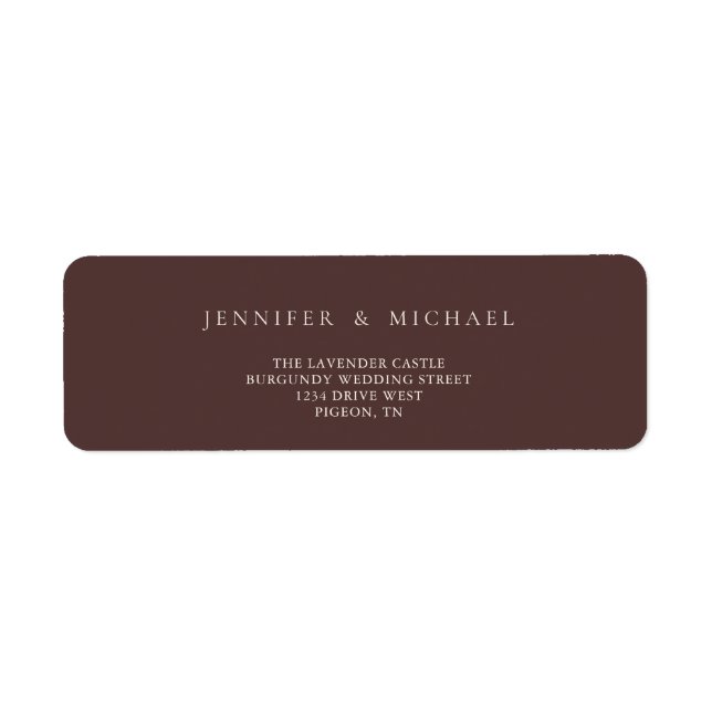 Chocolate Brown Weds Wedding mowing address Label (Front)