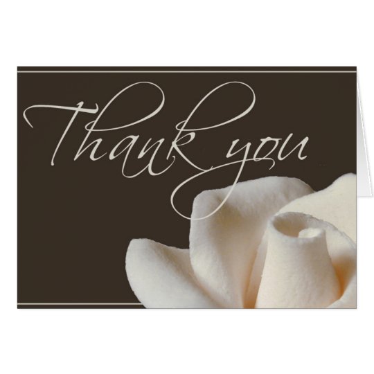 Chocolate brown winter white thank you card