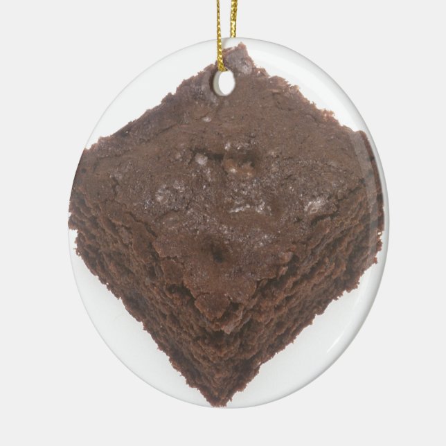 Chocolate Brownie Ceramic Ornament (Left)