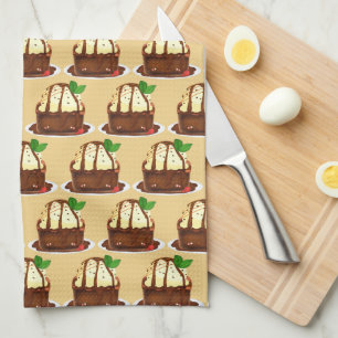 Chocolate Brownie With Vanilla Ice Cream Kitchen Towel