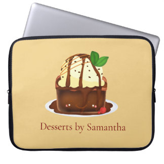 Chocolate Brownie With Vanilla Ice Cream Laptop Sleeve