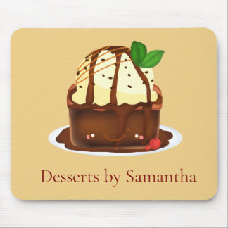 Chocolate Brownie With Vanilla Ice Cream Mouse Pad