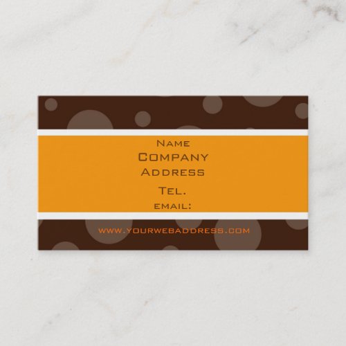 chocolate bubble orange, Name, Company, Address... Business Card
